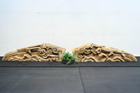 龍へと昇華する鯉の滝昇りを描いた立体彫刻が素晴らしい梁飾り DC8223ab 在庫(a:1 b:1)枚