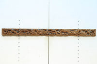 貫禄ある2頭の龍の立体感溢れるけやき彫刻飾り DC8226