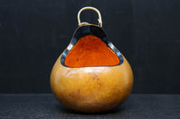 丸みがあり愛嬌あるふくべ細工のかぼちゃ型炭入れ DC8237