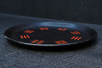 朱柄が映える黒色の丸盆 DC8247