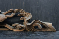 稀少!!可愛らしい波兎(なみうさぎ)の彫刻飾り DC8260a