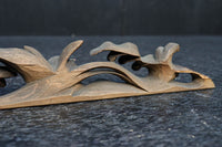 稀少!!可愛らしい波兎(なみうさぎ)の彫刻飾り DC8260a