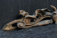 稀少!!可愛らしい波兎(なみうさぎ)の彫刻飾り DC8260a