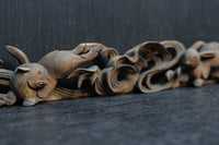 稀少!!可愛らしい波兎(なみうさぎ)の彫刻飾り DC8260a