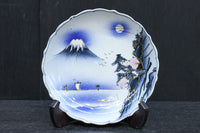 富士の頂きを望む風景を華やかに描いた中皿 DC8266 在庫5枚