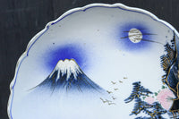 富士の頂きを望む風景を華やかに描いた中皿 DC8266 在庫5枚