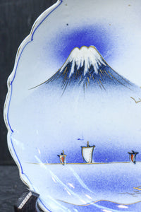 富士の頂きを望む風景を華やかに描いた中皿 DC8266 在庫5枚