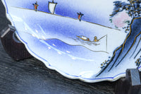 富士の頂きを望む風景を華やかに描いた中皿 DC8266 在庫5枚