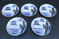 富士の頂きを望む風景を華やかに描いた中皿 DC8266 在庫5枚