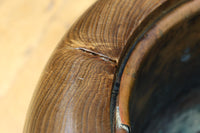 杢目が素晴らしい重厚感のある木製の丸火鉢 DC8274