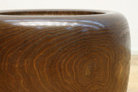 杢目が素晴らしい重厚感のある木製の丸火鉢 DC8274