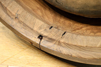 杢目が素晴らしい重厚感のある木製の丸火鉢 DC8274