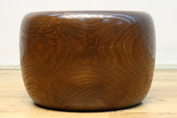 杢目が素晴らしい重厚感のある木製の丸火鉢 DC8274