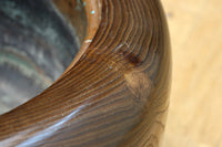 杢目が素晴らしい重厚感のある木製の丸火鉢 DC8274