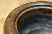 杢目が素晴らしい重厚感のある木製の丸火鉢 DC8274