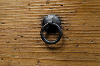 古色を帯びた木地色の蓋付きの木箱 DC8278