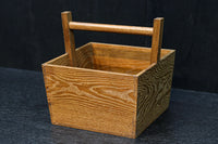 穏やかな杢目模様の持ち手付き炭入れ DC8289