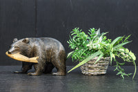 Small size Carved wooden bear figurine DC8293