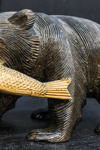 Small size Carved wooden bear figurine DC8293