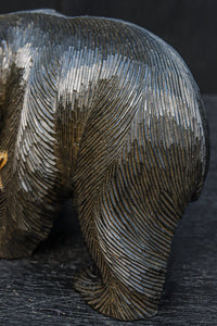 Small size Carved wooden bear figurine DC8293