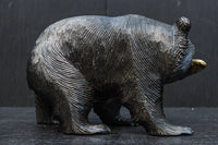 Small size Carved wooden bear figurine DC8293