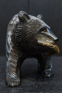 Small size Carved wooden bear figurine DC8293