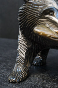 Small size Carved wooden bear figurine DC8293