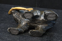Small size Carved wooden bear figurine DC8293
