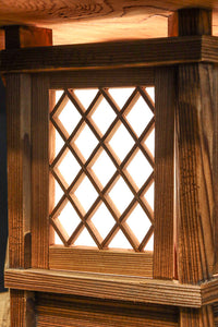 珍品!! 自然の風合いが温かみある木製の灯籠 DC8327