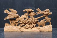 菊の花と小鳥が細やかに彫り描かれた彫刻飾り DC8349ab 在庫(a:1 b:1)枚