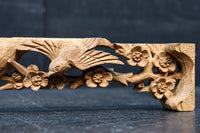 梅や松と小鳥の穏やかな風景を描いた小型の彫刻飾り DC8350ab 在庫(a:1 b:1 )枚