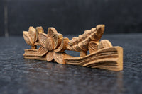 極小!! 蓮の花と葉を上品に描いた彫刻飾りセット DC8362 在庫2個一組