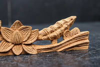 極小!! 蓮の花と葉を上品に描いた彫刻飾りセット DC8362 在庫2個一組