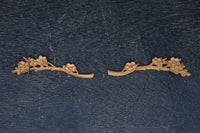 極小!! 可愛らしい梅の花が咲くとても小さな彫刻飾りセット DC8364 在庫2個一組