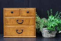 穏やかな杢目で味わいあるレトロな針箱 DC8413