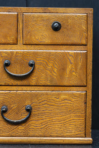 穏やかな杢目で味わいあるレトロな針箱 DC8413