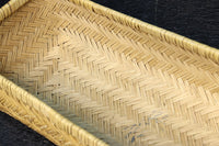 優しい風合いの網代編み中型蓋付き行李(こうり) DC8419