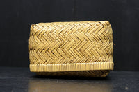 優しい風合いの網代編み中型蓋付き行李(こうり) DC8419