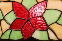 赤い花模様が引き立つ色鮮やかなステンドグラスのシャンデリア DC8438