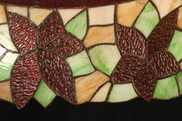 赤い花模様が引き立つ色鮮やかなステンドグラスのシャンデリア DC8438