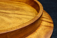 杢目の綺麗な高台付きの大きな丸盆 DC8462