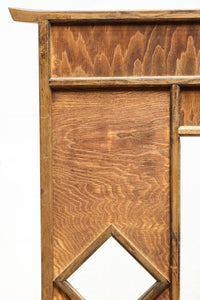 古色の色づきが味わいあるガラス入り二つ折り衝立 DC8479