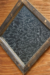 古色の色づきが味わいあるガラス入り二つ折り衝立 DC8479