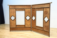 古色の色づきが味わいあるガラス入り二つ折り衝立 DC8479