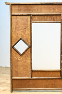 古色の色づきが味わいあるガラス入り二つ折り衝立 DC8479