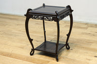 縞黒檀で上品な面持ちの猫脚花台 DC8492