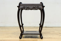 縞黒檀で上品な面持ちの猫脚花台 DC8492