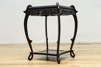 縞黒檀で上品な面持ちの猫脚花台 DC8492