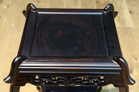 縞黒檀で上品な面持ちの猫脚花台 DC8492