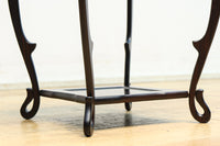 縞黒檀で上品な面持ちの猫脚花台 DC8492